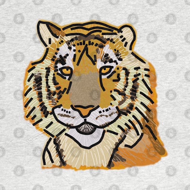 Tiger Face by ellenhenryart